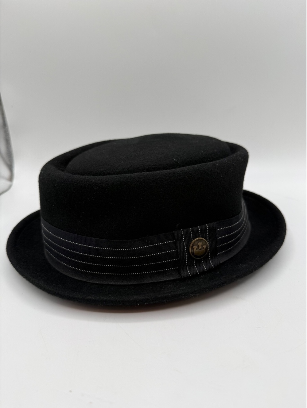 Goorin Bros Slick Carter Pork Pie Hat Black 100% Wool Felt Fedora Mens Size XL